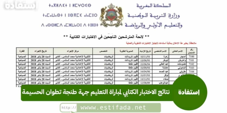 مباراة التعليم جهة طنجة تطوان الحسيمة