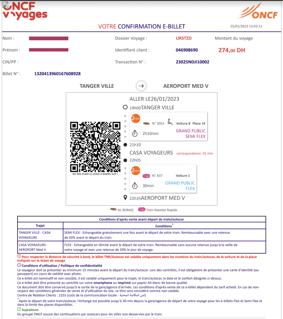 فاتورة oncf فاتورة oncf