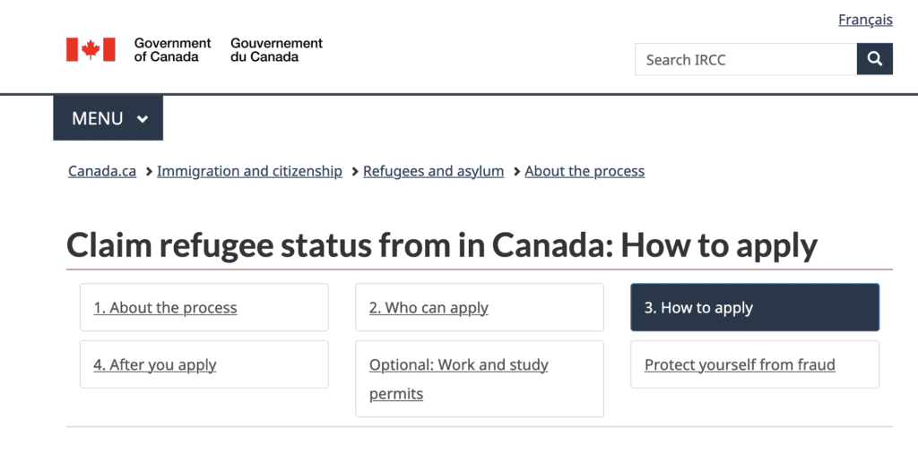 تقديم طلب اللجوء إلى كندا عبر الإنترنت