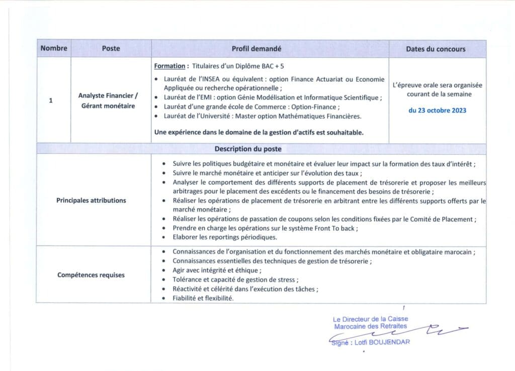  CMR Concours de Recrutement  2023