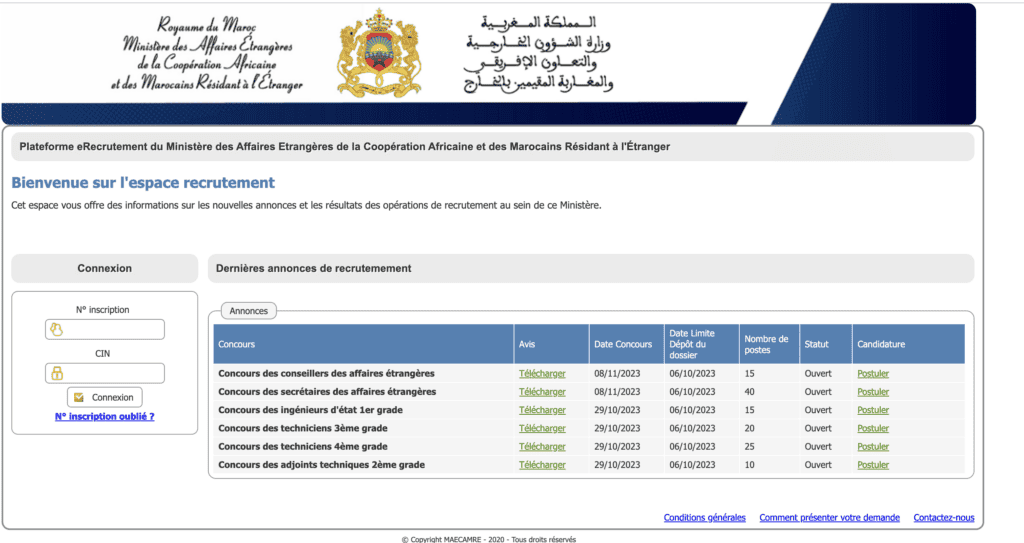 concours.maec.gov.ma