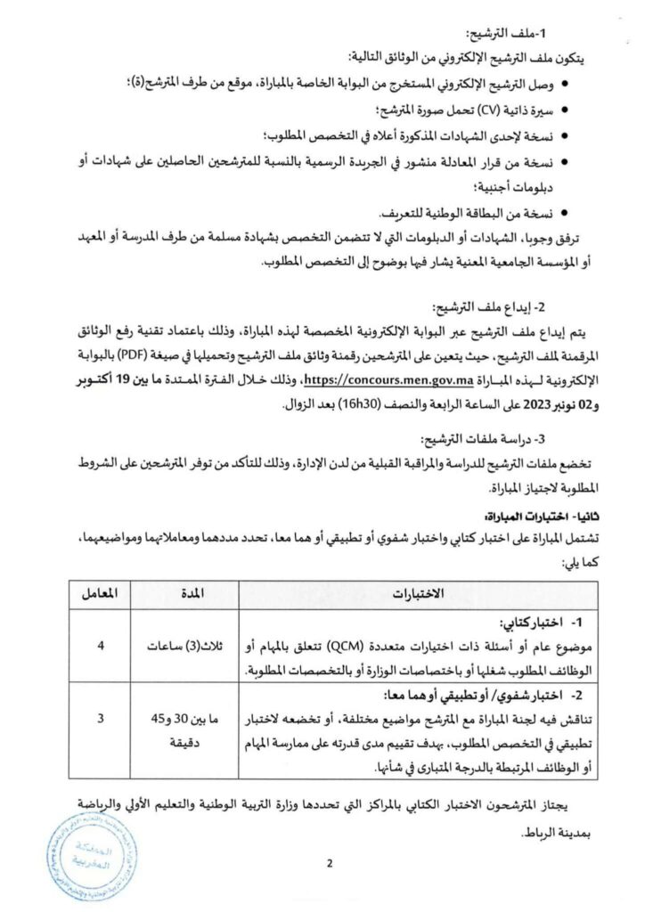 Concours Ministère de l’Education Nationale