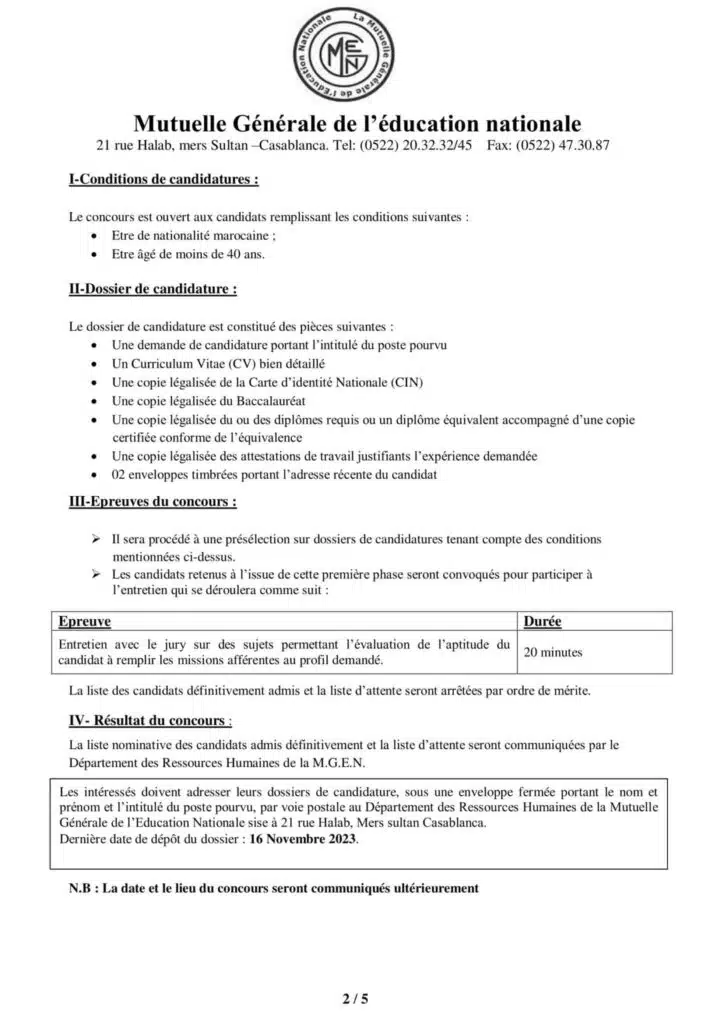 Concours de Recrutement MGEN