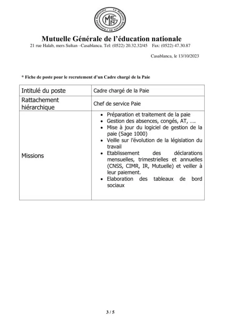 Concours de Recrutement MGEN