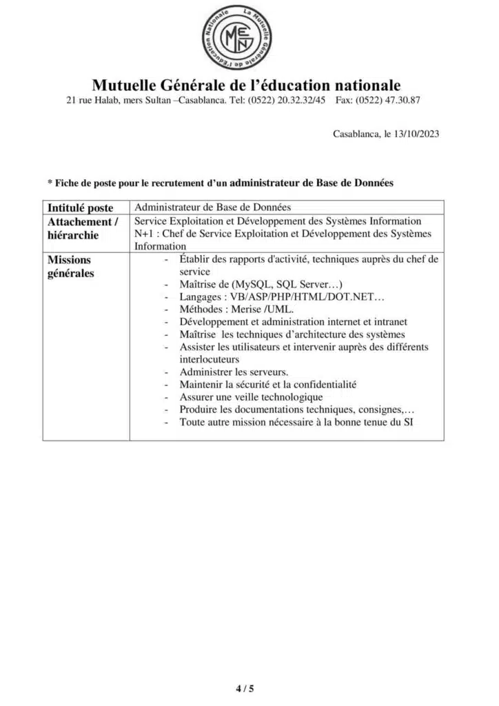Concours de Recrutement MGEN