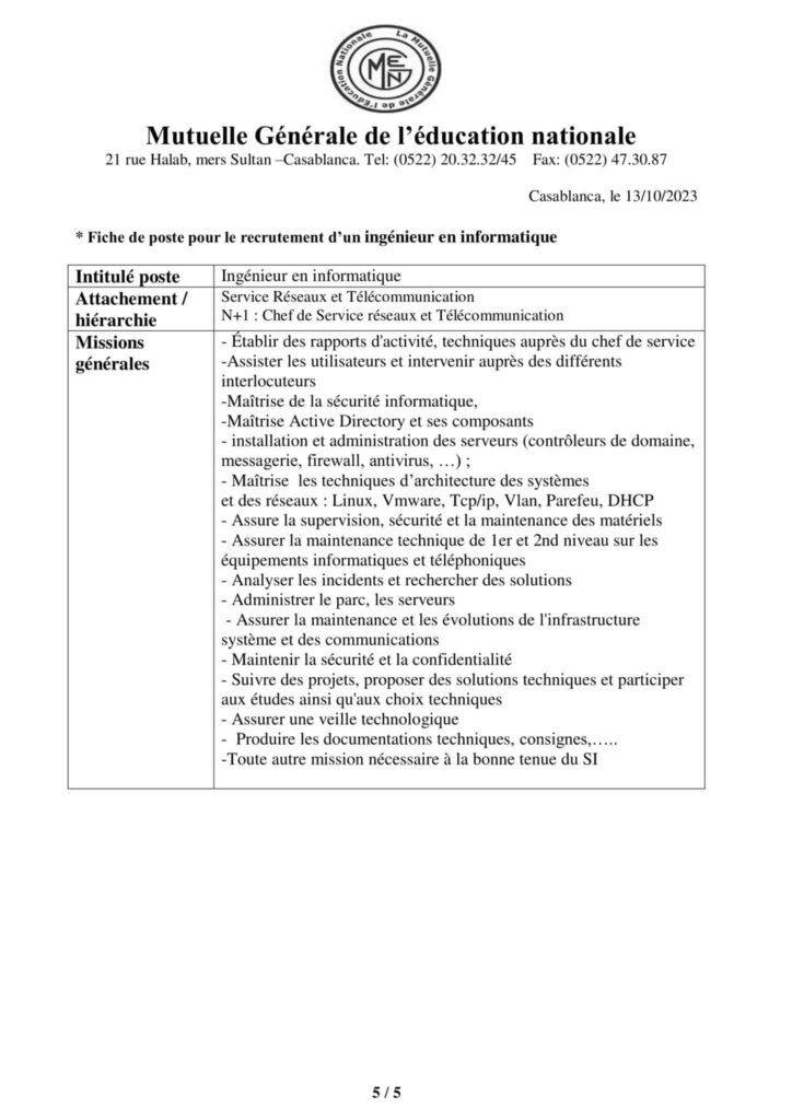 Concours de Recrutement MGEN