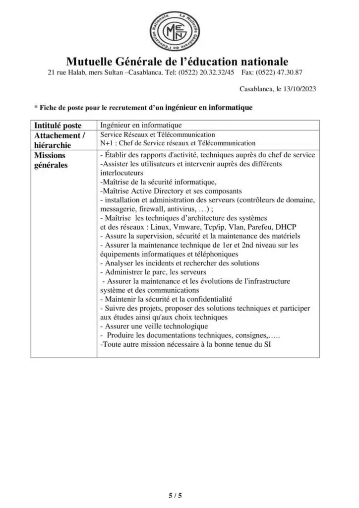 Concours de Recrutement MGEN