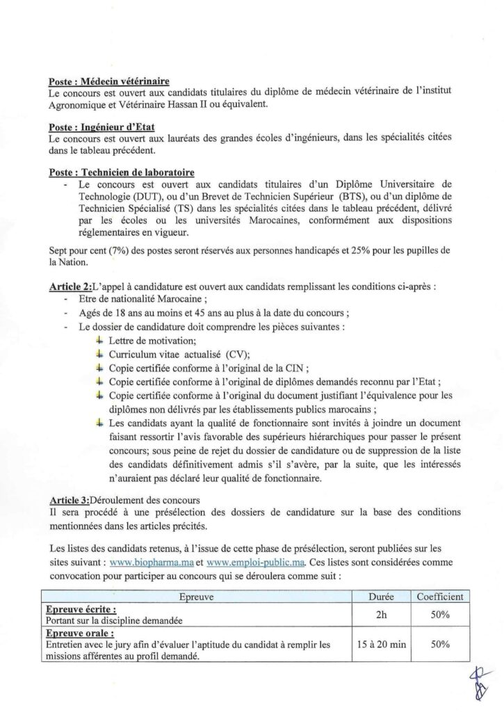 Avis de Concours BIOPHARMA page 2