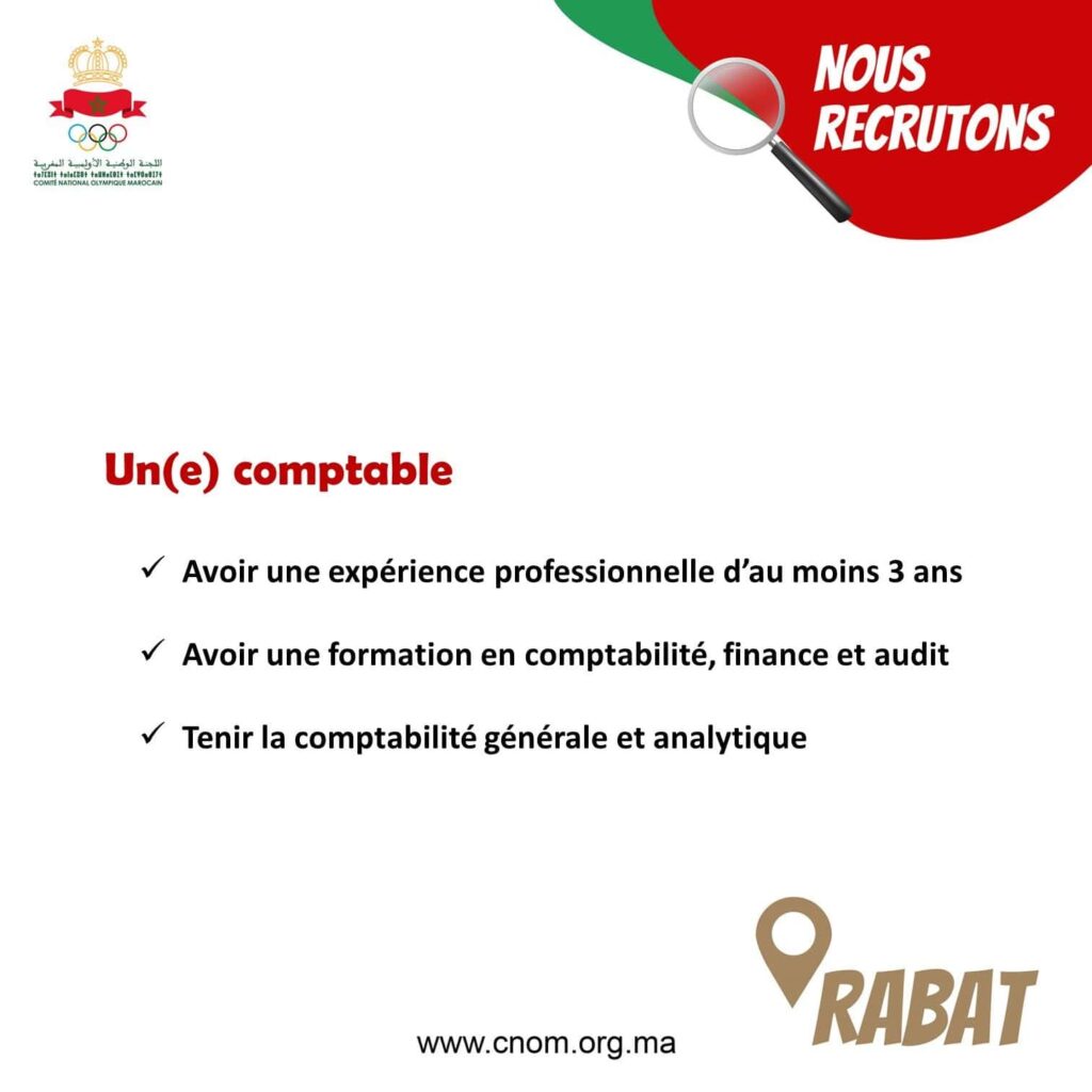 offre d'emploi chez Comité National Olympique Marocain