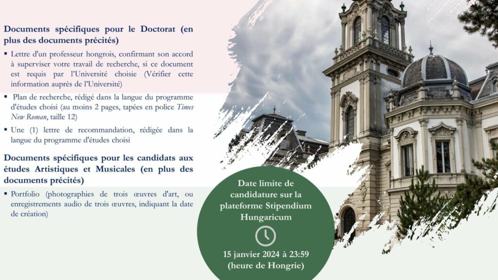 Bourses d'etudes en Hongrie