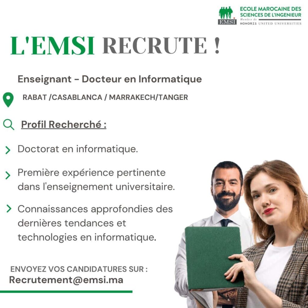 EMSI recrute des Enseignants