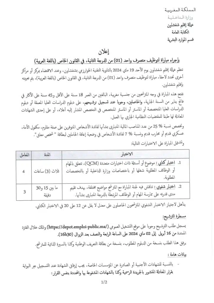 Concours Province Chefchaouen