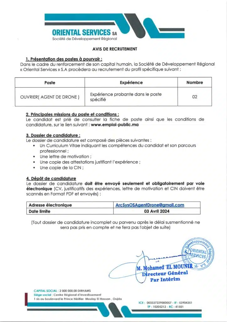 Concours de SDR Oriental Services