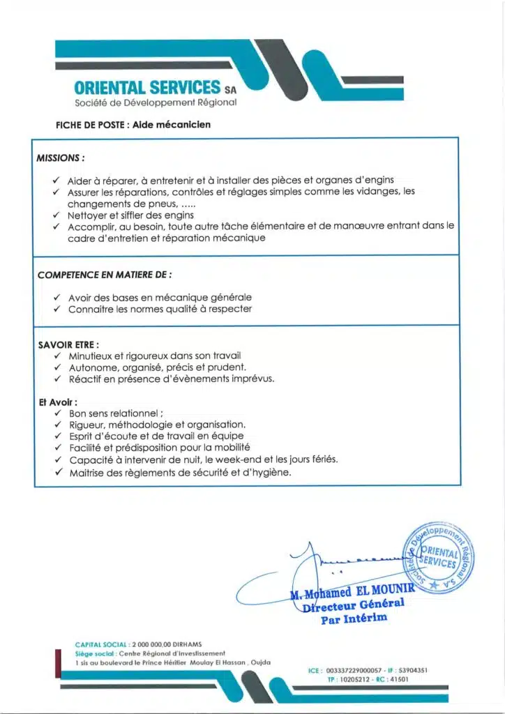 Concours de SDR Oriental Services