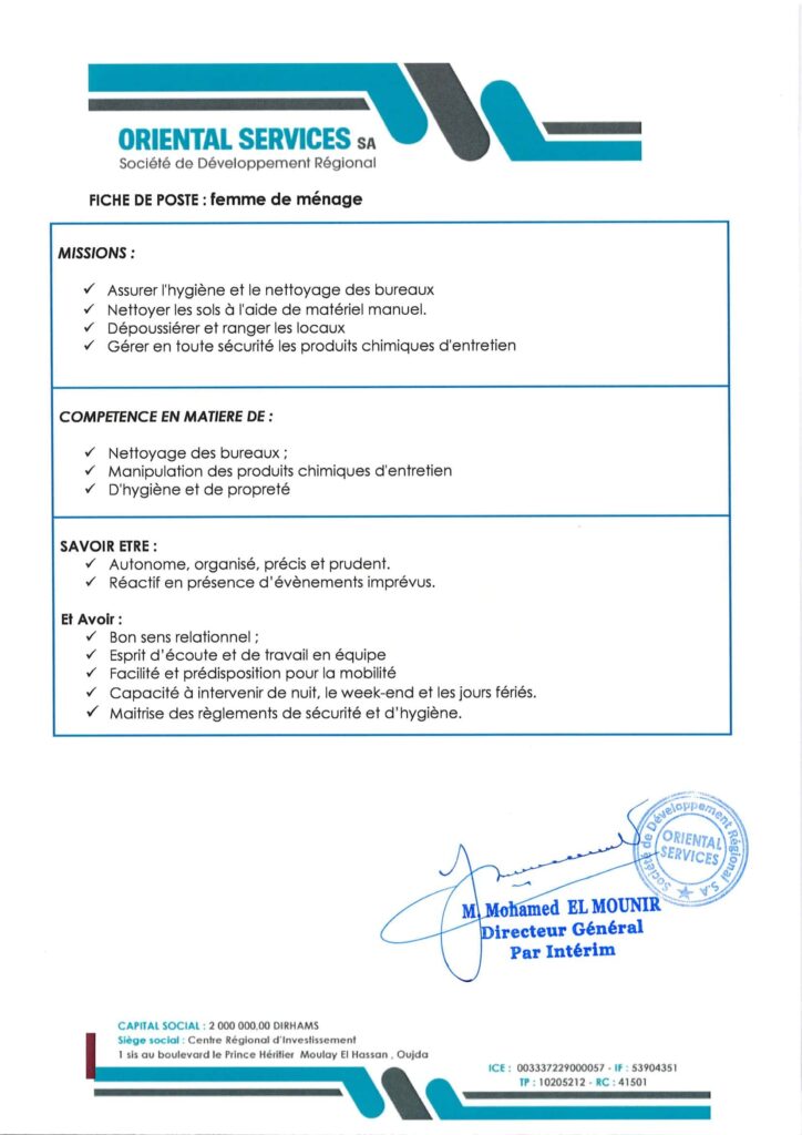 Concours de SDR Oriental Services 