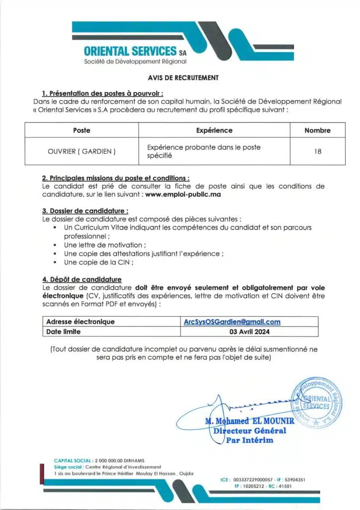 Concours de SDR Oriental Services