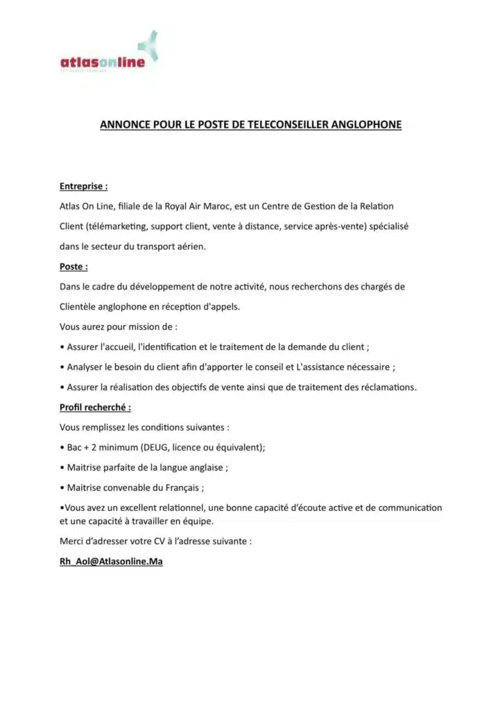 Recrutement chez Royal Air Maroc