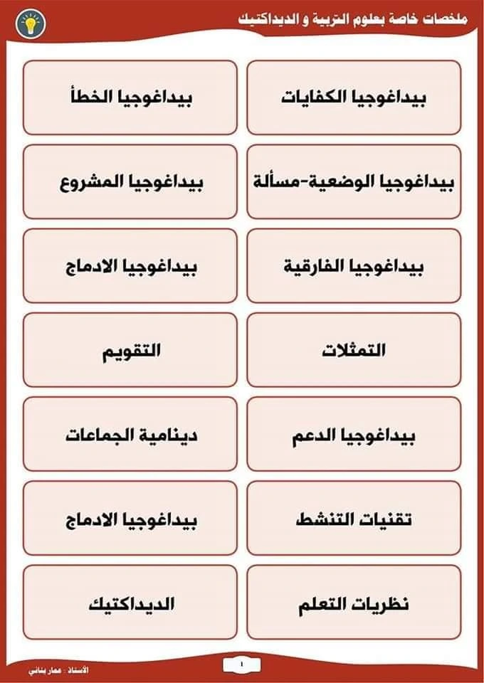 ملخصات علوم التربية و الديداكتيك للمقبلين على مباراة التعليم 15 1